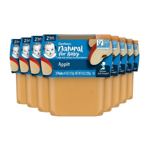 Gerber 2nd Foods Non-GMO Applesauce Puree Baby Food Tub, 2x 4 oz Tubs, 8 x 8 oz Case - DOT product image 2