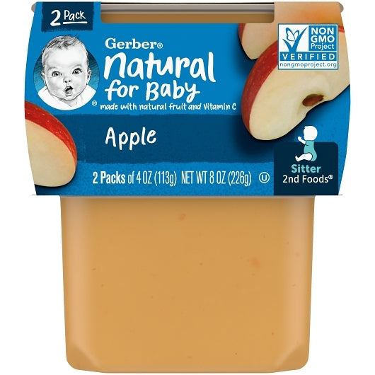 Gerber 2nd Foods Non-GMO Applesauce Puree Baby Food Tub, 2x 4 oz Tubs, 8 x 8 oz Case - DOT product image 4