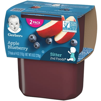 Gerber Natural for Baby Non-GMO Apple Blueberry Puree Baby Food Tub, 2x 4 oz Tubs, 8 x 8 oz Case - DOT product image 7