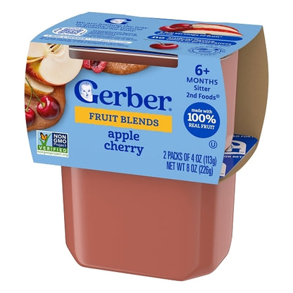 Gerber 2nd Foods Non-GMO Apple Cherry Puree Baby Food Tub, 2x 4 oz Tubs, 8 x 8 oz Case - DOT product image 8