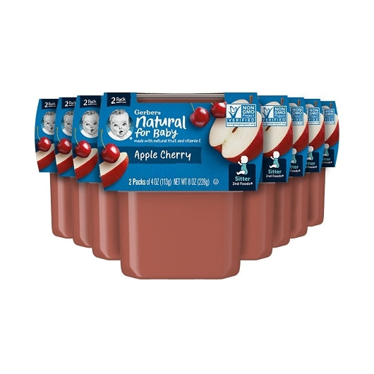 Gerber 2nd Foods Non-GMO Apple Cherry Puree Baby Food Tub, 2x 4 oz Tubs, 8 x 8 oz Case - DOT product image 2