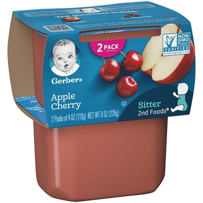 Gerber 2nd Foods Non-GMO Apple Cherry Puree Baby Food Tub, 2x 4 oz Tubs, 8 x 8 oz Case - DOT product image 4