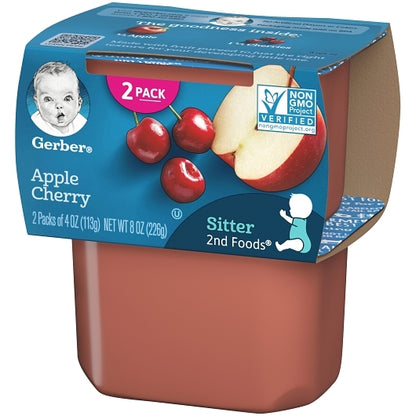 Gerber 2nd Foods Non-GMO Apple Cherry Puree Baby Food Tub, 2x 4 oz Tubs, 8 x 8 oz Case - DOT product image 7