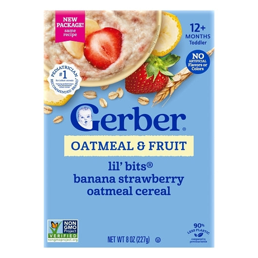 Gerber Toddler Grain & Grow Banana Strawberry Oatmeal, 5 x 8 oz Case - Rice & Grains - image 2