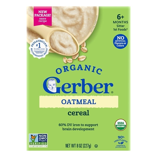 Gerber 1St Food Grain & Grow Oatmeal Baby Cereal, 5 x 8 oz Case - Breakfast Foods - image 2