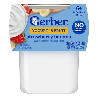 Gerber Infant Puree Yogurt Blend Strawberry Banana, 8 x 8 oz Case - Cheese & Dairy - image 2