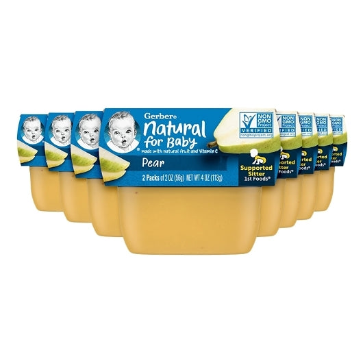 Gerber 1st Foods Natural for Baby Non-GMO Pear Puree Baby Food Tub, 2x 2 oz Tubs, 2 x 4 x 4 oz Case - DOT product image 2