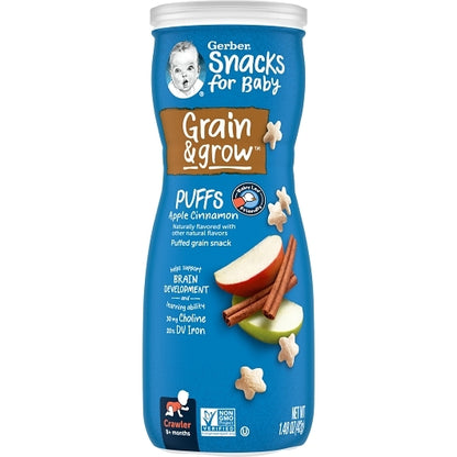 Gerber Graduates Non-GMO Apple Cinnamon Puffs Cereal Baby Snack Canister, 6 x 1.48 oz Case - DOT product image 4