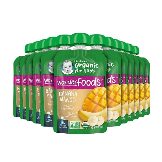 Gerber Organic Non-GMO Banana Mango Puree Baby Food Pouch, 2 x 6 x 3.5 oz Case - DOT product image 4