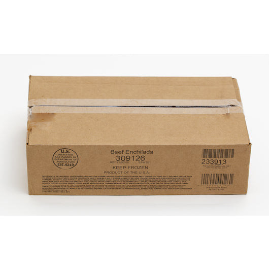 Taste Traditions Spiced Shell Beef Enchilada, 1 x 9 lb Case - Alternate product angle or state