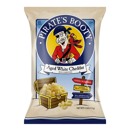 Pirate's Booty Aged White Cheddar Cheese Puffs, 12 x 4 oz Case - Snacks