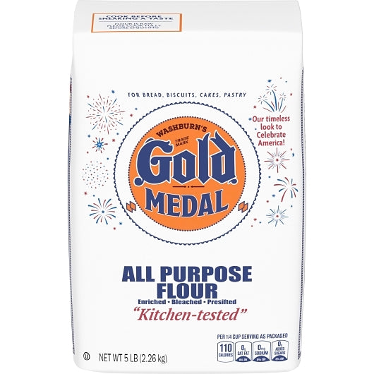 Gold Medal Fully Enriched, Bleached & Pre-Sifted All Purpose Flour, 8 x 5 lb Case - Pantry Ingredients
