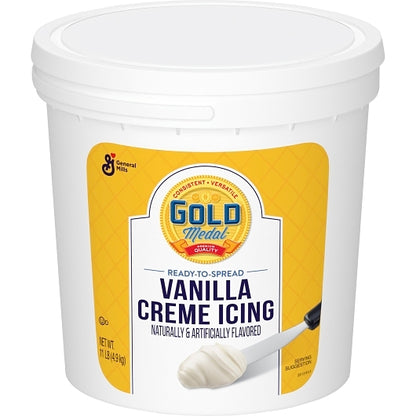 Gold Medal Ready-To-Spread Vanilla Creme Icing, 2 x 11 lb Case - Bakery & Desserts