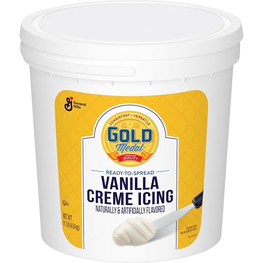 Gold Medal Ready-To-Spread Vanilla Creme Icing, 2 x 11 lb Case - Bakery & Desserts