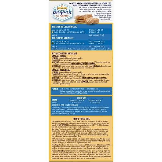 Bisquick Original All-Purpose Biscuit Mix, 6 x 5 lb Case - DOT product image 5