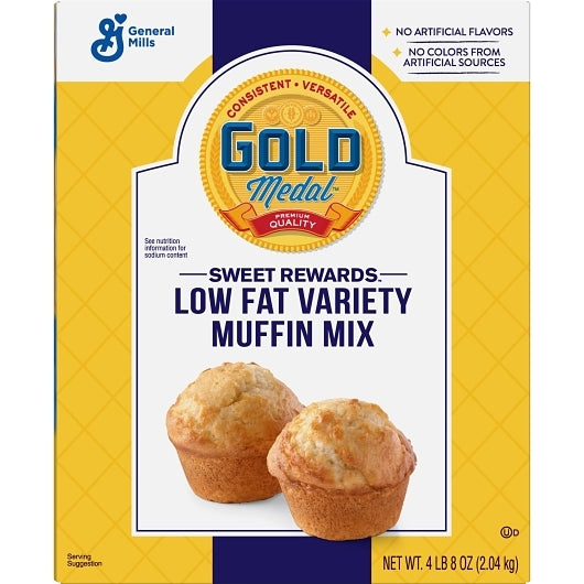 Sweet Rewards Low Fat Sweet Rewards Variety Muffin Mix, 6 x 4.5 lb Case - Front/center packaged product image