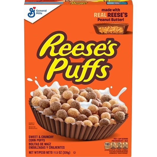 Reeses Puffs Cereal , 12 x 11.5 oz Case - Breakfast Foods