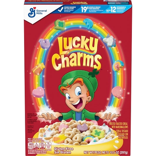 Lucky Charms Cereal, 12 x 10.5 oz Case - Breakfast Foods