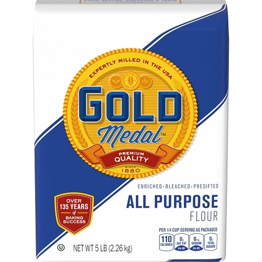 Gold Medal Fully Enriched, Bleached & Pre-Sifted All Purpose Flour, 8 x 5 lb Case - DOT product image 2