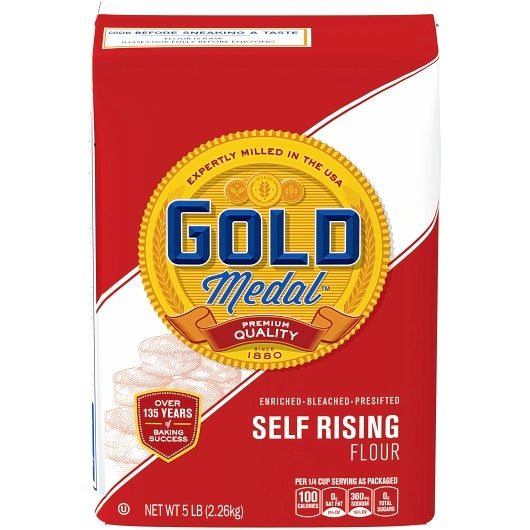 Gold Medal Bleached Enriched Pre-sifted Self Rising Flour, 8 x 5 lb Case - Pantry Ingredients