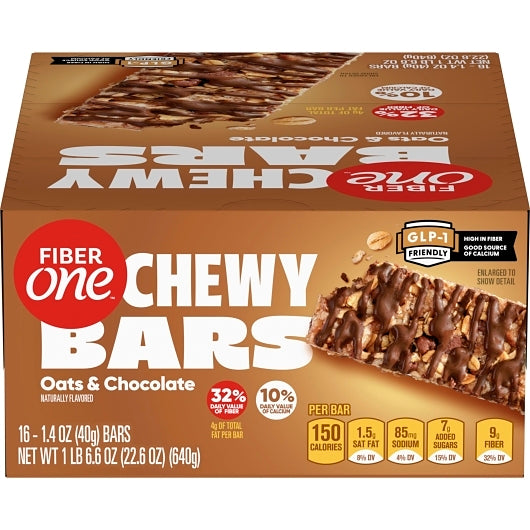 Fiber One Oats & Chocolate Granola Bar, 8 x 16 x 1.4 oz Case - DOT product image 3