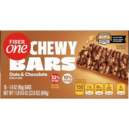 Fiber One Oats & Chocolate Granola Bar, 8 x 16 x 1.4 oz Case - DOT product image 6