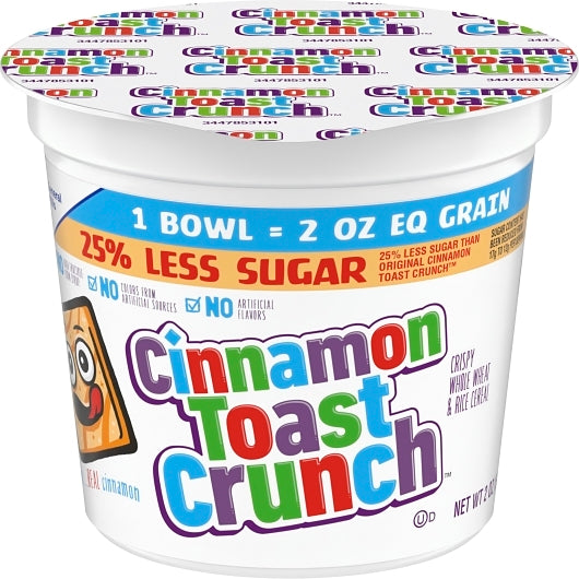 Cinnamon Toast Crunch 25% Less Sugar Cereal Single Serve, 60 x 2 oz Case - DOT product image 3
