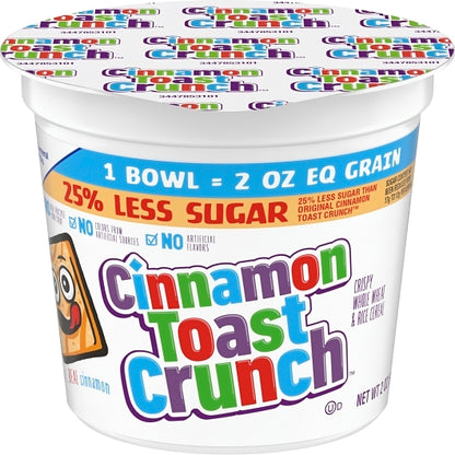 Cinnamon Toast Crunch 25% Less Sugar Cereal Single Serve, 60 x 2 oz Case - DOT product image 3