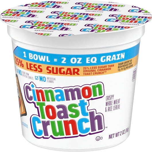 Cinnamon Toast Crunch 25% Less Sugar Cereal Single Serve, 60 x 2 oz Case - DOT product image 7