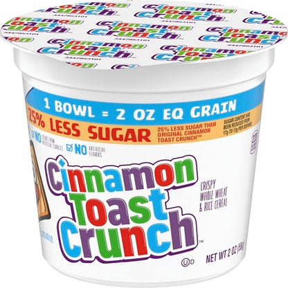 Cinnamon Toast Crunch 25% Less Sugar Cereal Single Serve, 60 x 2 oz Case - DOT product image 7