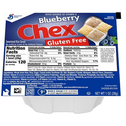 Chex Blueberry Cereal Bowl Pack, 96 x 1 oz Case - DOT product image 3