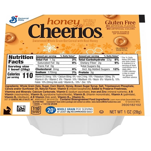 General Mills Honey Bowlpack Cereal, 96 x 1 oz Case - Pantry Ingredients - image 2