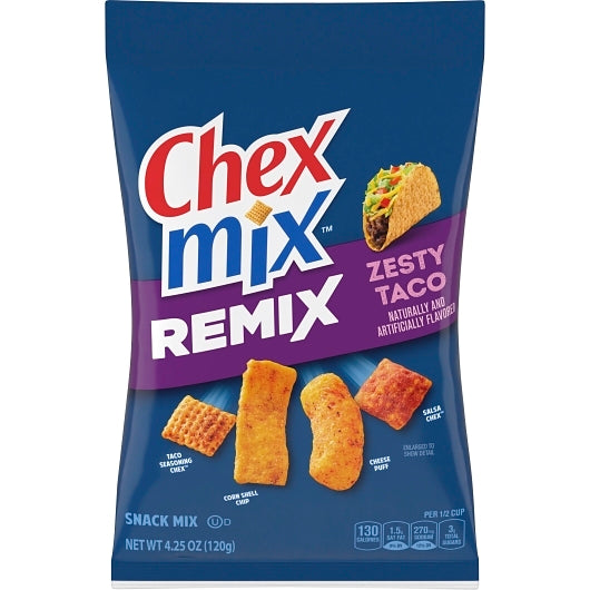 Chex Mix Remix Zesty Taco Snack Mix, 8 x 4.25 oz Case - Frozen Snacks & Appetizers - image 2