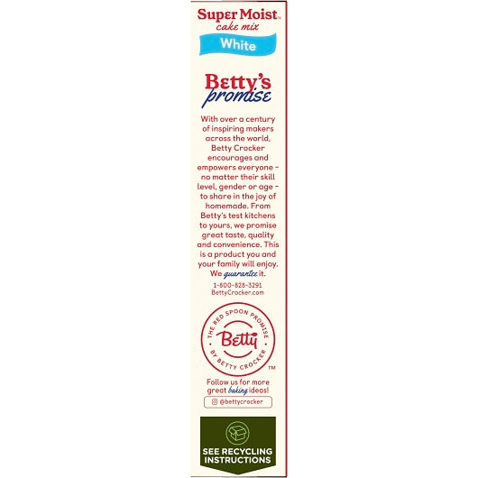 Betty Crocker Super Moist White Cake Mix, 12 x 14.25 oz Case - DOT product image 5