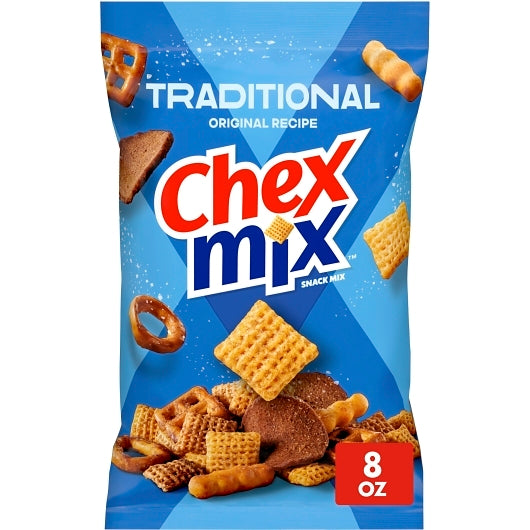 Chex Mix Savory Traditional Snack Mix, 12 x 8 oz Case - Popcorn, Pretzels & Snack Mix