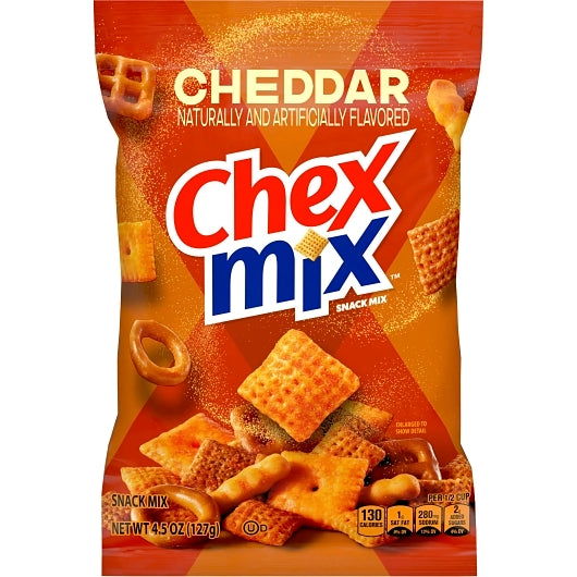 Chex Mix Savory Cheddar Snack Mix, 8 x 4.5 oz Case - Popcorn, Pretzels & Snack Mix - image 2