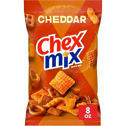 Chex Mix Savory Cheddar Snack Mix, 6 x 8 oz Case - GS1 mobile-ready hero image