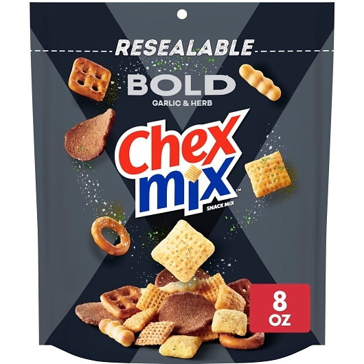 Chex Mix Bold Party Blend Snack Mix, 4 x 8 oz Case - Snacks