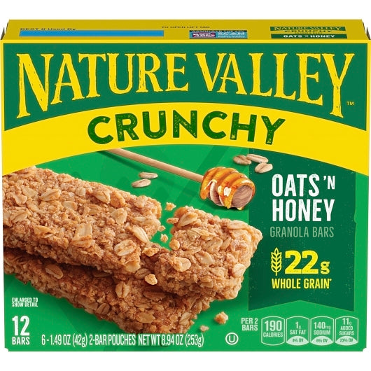 Nature Valley Oats & Honey Crunchy Granola Bar, 12 x 6 x 1.49 oz Case - DOT product image 3