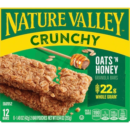 Nature Valley Oats & Honey Crunchy Granola Bar, 12 x 6 x 1.49 oz Case - DOT product image 6