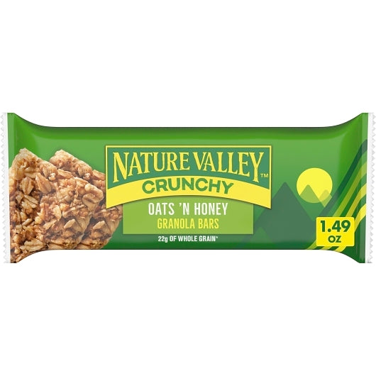 Nature Valley Oats 'N Honey Crunchy Granola Double Bar, 6 x 28 x 1.49 oz Case - Pantry Ingredients