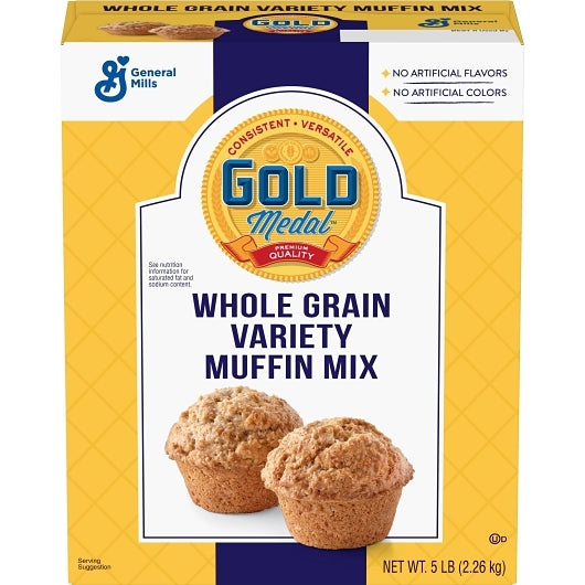 Gold Medal Whole Grain Variety Muffin Mix, 6 x 5 lb Case - Bakery & Desserts