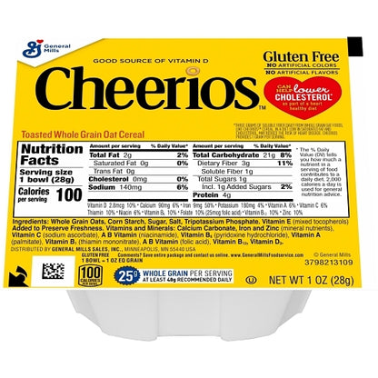 Cheerios Gluten-Free Whole Grain Oat Bowlpak Cereal, 96 x 1 oz Case - DOT product image 3
