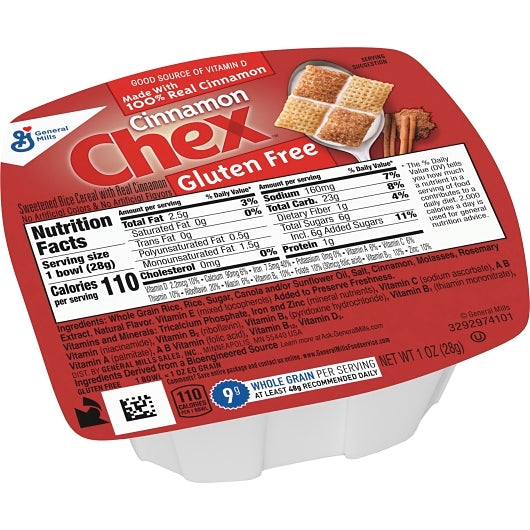Chex Cereal Gluten-Free Cinnamon Cereal Single Serve, 96 x 1 oz Case - DOT product image 4