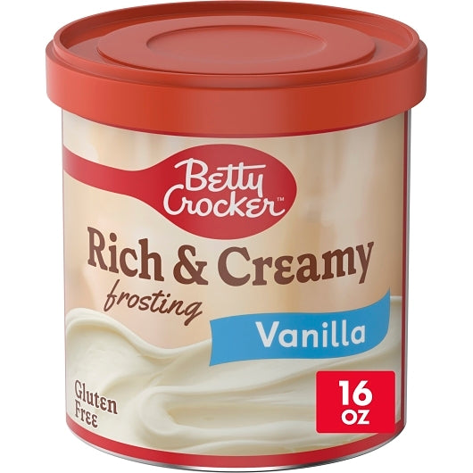 Betty Crocker Rich & Creamy Vanilla Frosting, 8 x 16 oz Case - Bakery & Desserts