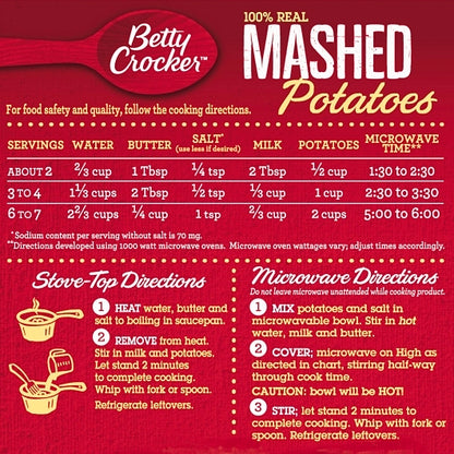 Betty Crocker Mashed Potatoes, 6 x 13.75 oz Case - DOT product image 8