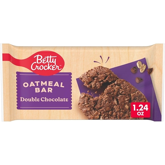 Betty Crocker Individually Wrapped Double Chocolate Oatmeal Bar, 144 x 1.24 oz Case - Bakery & Desserts