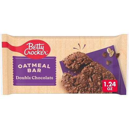 Betty Crocker Individually Wrapped Double Chocolate Oatmeal Bar, 144 x 1.24 oz Case - Bakery & Desserts