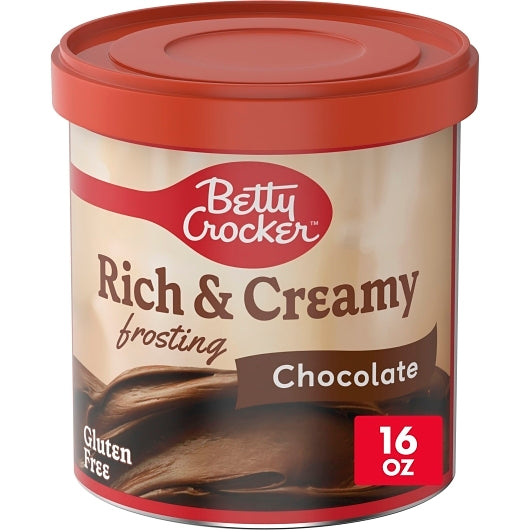 Betty Crocker Rich & Creamy Chocolate Frosting, 8 x 16 oz Case - DOT product image 2
