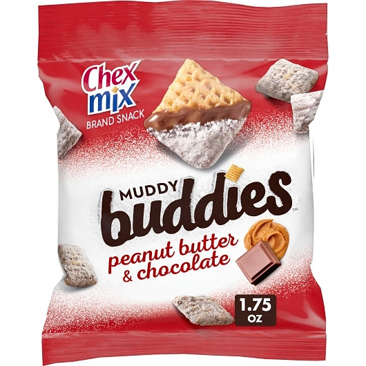 Chex Mix Muddy Buddies Peanut Butter & Chocolate Snack Mix, 60 x 1.75 oz Case - Snacks